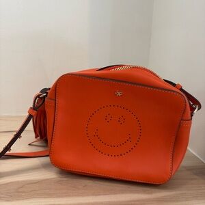 Anya Hindmarch Vibrant Orange Smiley Crossbody
